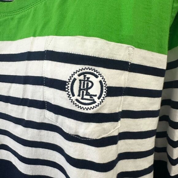 Ralph Lauren Long Sleeve Striped Nautical Blue Green RL Logo size 2XL Cotton - Picture 5 of 9